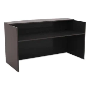 Alera Valencia Series Reception Desk With Transaction Counter, 71″ X 35.5″ X 29.5″ To 42.5″, Espresso