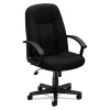 Hvl601 Series Executive High-Back Leather Chair, Supports Up To 250 Lb, 17.44″ To 20.94″ Seat Height, Black
