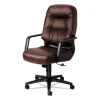 Pillow-Soft 2090 Series Executive High-Back Swivel/tilt Chair, Supports 300 Lb, 16.75″ To 21.25″ Seat, Burgundy, Black Base