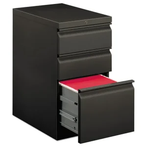 Brigade Mobile Pedestal With Pencil Tray Insert, Left/right, 3-Drawers: Box/box/file, Letter, Charcoal, 15″ X 22.88″ X 28″