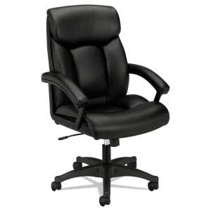 Hvl402 Series Executive High-Back Chair, Supports Up To 250 Lb, 17″ To 21″ Seat Height, Black Seat/back, Iron Gray Base