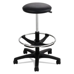 Extended-Height Lab Stool, Backless, Supports Up To 250 Lb, 22″ To 32″ Seat Height, Black