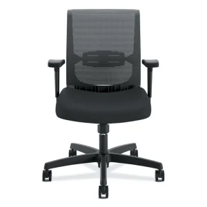 Convergence Mid-Back Task Chair, Synchro-Tilt And Seat Glide, Supports Up To 275 Lb, Iron Ore Seat, Black Back/base
