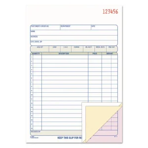2-Part Sales Book, 18 Lines, Two-Part Carbon, 7.94 x 5.56, 50 Forms Total