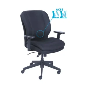 Cosset Ergonomic Task Chair, Supports Up To 275 Lb, 19.5″ To 22.5″ Seat Height, Black