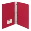 2-Pocket Folder Withtang Fastener, Letter, 1/2″ Cap, Red, 25/box