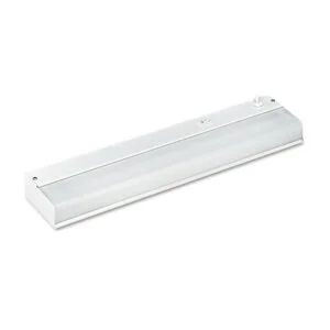 Low-Profile Under-Cabinet LED-Tube Light Fixture with (1) 9 W LED Tube, Steel Housing, 18.25″ x 4″ x 1.75″, White