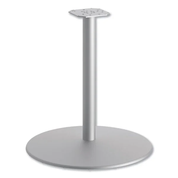 Between Round Disc Base for 42″ Table Tops, 40.79″ High, Textured Silver