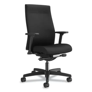 Ignition 2.0 Upholstered Mid-Back Task Chair With Lumbar, Supports Up To 300 Lb, 17″ To 22″ Seat Height, Black