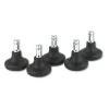 Low Profile Bell Glides, Grip Ring Type B Stem, 2″ x 1.38″ Glide, Matte Black, 5/Set - Image 2