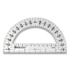 180 Degree Protractor, Plastic, 6″ Ruler Edge/180 Degree, Clear