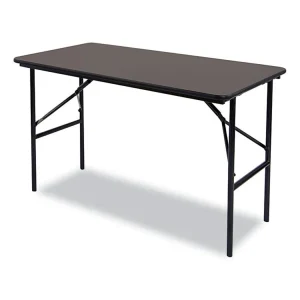OfficeWorks Classic Wood-Laminate Folding Table, Straight Legs, Rectangular, 48″ x 24″ x 29″, Walnut