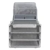 All-in-One Wire Mesh Organizer, 10 Sections, Letter-Size, 11.61 x 13.11 x 8.86, Silver - Image 2