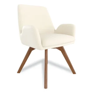 MidMod Fabric Guest Chair, 24.8″ x 25″ x 31.8″, Cream Seat, Cream Back