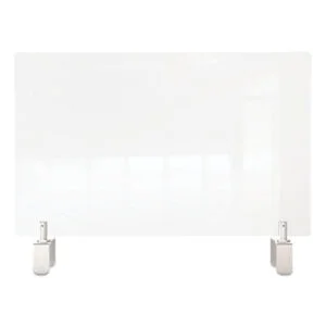 Clear Partition Extender With Attached Clamp, 29 X 3.88 X 18, Thermoplastic Sheeting