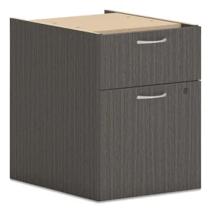 Mod Hanging Pedestal, Left Or Right, 2-Drawers: Box/file, Legal/letter, Slate Teak, 15″ X 20″ X 20″