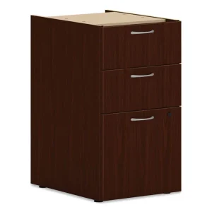 Mod Support Pedestal, Left Or Right, 3-Drawers: Box/box/file, Legal/letter, Traditional Mahogany, 15″ X 20″ X 28″