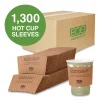 Ecogrip Hot Cup Sleeves – Renewable And Compostable, Fits 12, 16, 20, 24 Oz Cups, Kraft, 1,300/carton - Image 2