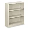 Metal Bookcase, Three-Shelf, 34.5w x 12.63d x 41h, Putty - Image 2