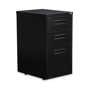 File Pedestal, Left Or Right, 3-Drawers: Box/box/file, Legal/letter, Black, 14.96″ X 19.29″ X 27.75″