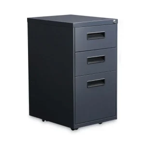 File Pedestal, Left Or Right, 3-Drawers: Box/box/file, Legal/letter, Charcoal, 14.96″ X 19.29″ X 27.75″