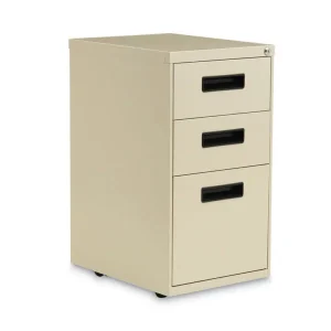 File Pedestal, Left Or Right, 3-Drawers: Box/box/file, Legal/letter, Putty, 14.96″ X 19.29″ X 27.75″
