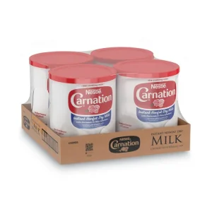 Instant Nonfat Dry Milk, Unsweetened, 22.75 Oz Canister, 4/Carton