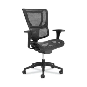 FlexFit Kroy Mesh Task Chair, Supports Up to 275 lbs, 18.9 to 22.76″ Seat Height, Black Seat, Black Back, Black Base