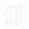 Lateral File Cabinet, 4 Letter/Legal/A4-Size File Drawers, Charcoal, 36 x 18.62 x 52.5 - Image 2