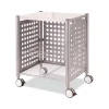 Deskside Machine Stand, Metal, 3 Shelves, 21.5″ x 17.88″ x 27″, Matte Gray