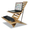 DC175A High Rise Acacia Wood Laptop Standing Desk, 24.7×11.8×24, Brown Woodgrain, Supports 20 lbs, Ships in 1-3 Business Days