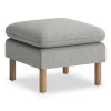 Parkwyn Series Ottoman, 23″ x 23″ x 17.5″, Gray/Oak