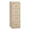Compact Turtle Insulated Vertical File, 1-Hour Fire Protection, 4 Legal/letter File Drawer, Parchment, 17.75 X 22.13 X 52.75