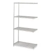 Industrial Add-On Unit, Four-Shelf, 48w x 24d x 72h, Steel, Black, Ships in 1-3 Business Days
