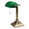 LED Banker’s Lamp with Green Shade, USB Charging Port, Candlestick Neck, 15″ High, Antique Brass, Ships in 4-6 Business Days - Image 2
