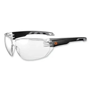 Skullerz Vali Frameless Safety Glasses, Black Nylon Impact Frame, Anti-Fog Clear Polycarb Lens, Ships in 1-3 Business Days