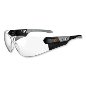 Skullerz Saga Frameless Safety Glasses, Black Nylon Impact Frame, Indoor/Outdoor Polycarb Lens, Ships in 1-3 Business Days