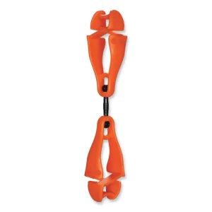 Squids 3420 Dual Clip Swivel Glove Clip Holder, 1 x 0.6 x 5.5, Acetal Copolymer, Orange , Ships in 1-3 Business Days