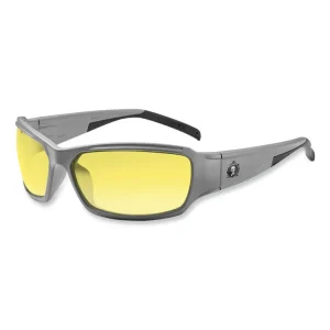 Skullerz Thor Safety Glasses, Matte Gray Nylon Impact Frame, Yellow Polycarbonate Lens, Ships in 1-3 Business Days