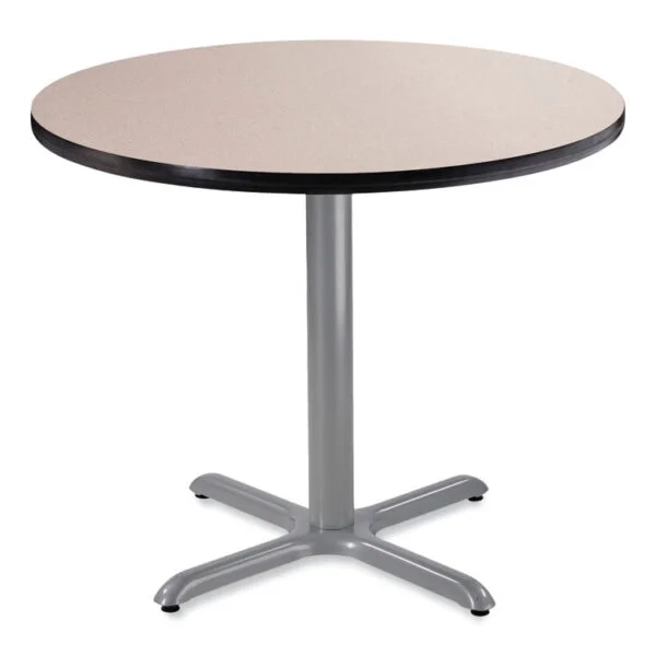 Cafe Table, 36″ Diameter x 30h, Round Top/X-Base, Gray Nebula, Black Base, Ships in 7-10 Business Days
