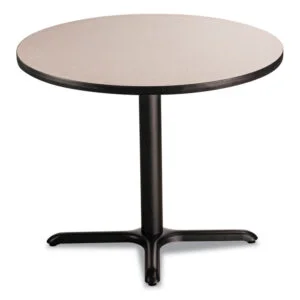 Cafe Table, 36″ Diameter x 36h, Round Top/X-Base, Gray Nebula Top, Black Base, Ships in 7-10 Business Days