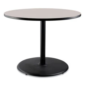 Cafe Table, 36″ Diameter x 30h, Round Top/Base, Gray Nebula Top, Black Base, Ships in 7-10 Business Days