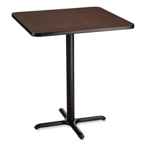 Cafe Table, 36w x 36d x 42h, Square Top/X-Base, Gray Nebula Top, Black Base, Ships in 7-10 Business Days