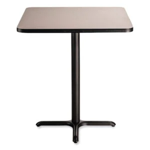 Cafe Table, 36w x 36d x 42h, Square Top/X-Base, Mahogany Top, Black Base, Ships in 7-10 Business Days