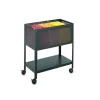 Open Top Mesh Tub, Metal, 1 Shelf, 1 Bin, 13.5″ x 24.25″ x 27.5″, Black