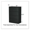 Lateral File, 4 Legal/Letter-Size File Drawers, Black, 36″ x 18.63″ x 52.5″ - Image 3