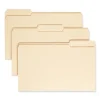 100% Recycled Manila Top Tab File Folders, 1/3-Cut Tabs: Assorted, Legal Size, 0.75″ Expansion, Manila, 100/Box