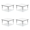 Markerboard Activity Tables, Square, 48″ x 48″ x 19″ to 29″, White Top, Black Legs, 4/Pallet, Ships in 4-6 Business Days