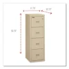 Compact Turtle Insulated Vertical File, 1-Hour Fire Protection, 4 Legal/letter File Drawer, Parchment, 17.75 X 22.13 X 52.75 - Image 3