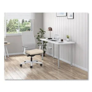 Ignition 2.0 4-Way Stretch Mid-Back Task Chair, White Adjustable Lumbar Support, Biscotti/Fog/White, Ships in 7-10 Bus Days